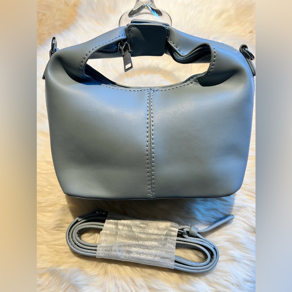 Honey Blue Snap Top Handle Bag